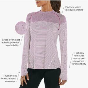 Coolibar Accelera Tee Long Sleeve Performance Activewear Top - Womens Large